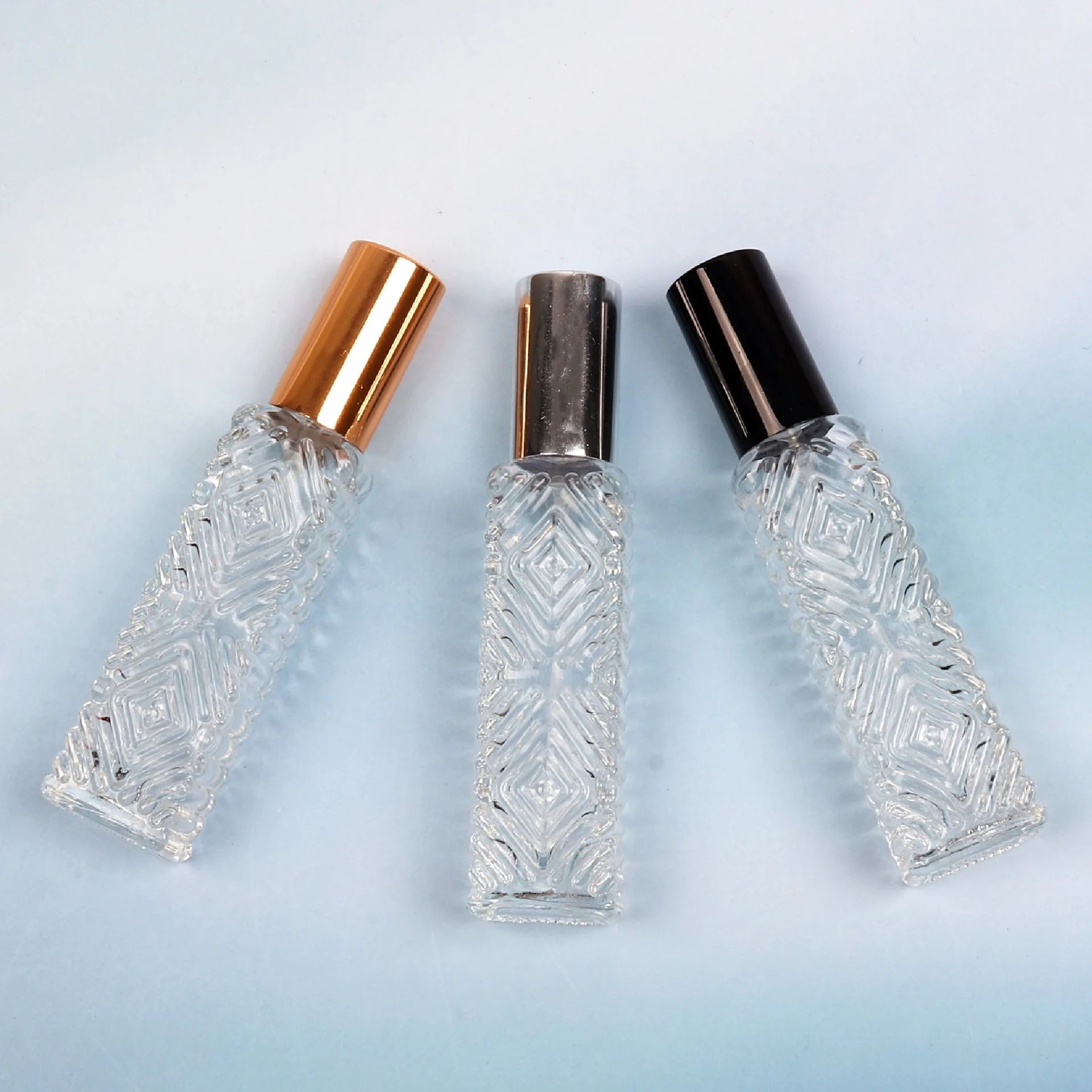 high quality 10ml Glass Perfume Bottle square glass perfume bottle  twill weave glass bottle