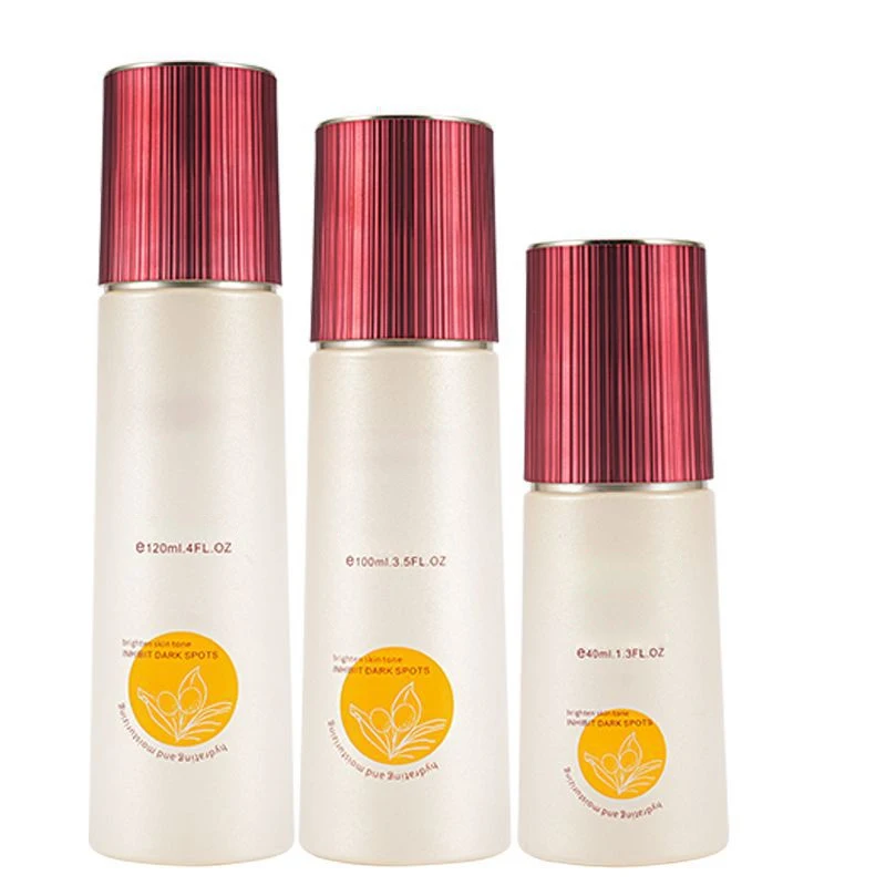 40ml 100ml 120ml High Quality Luxury Empty Flat Shoulder Skin Care Packaging Face Serum Lotion Pump Glass Bottle With Pump