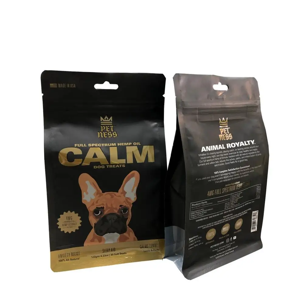 Mylar Bag Zipper Lock Foil Lined Square Bottom Bags of Dog Food Packaging Bag Resealable Matte Black Rice Heat Seal Paypal