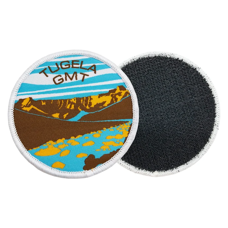 Custom Cheap Woven Patches Merrow Border Woven Applique Patch For Hats