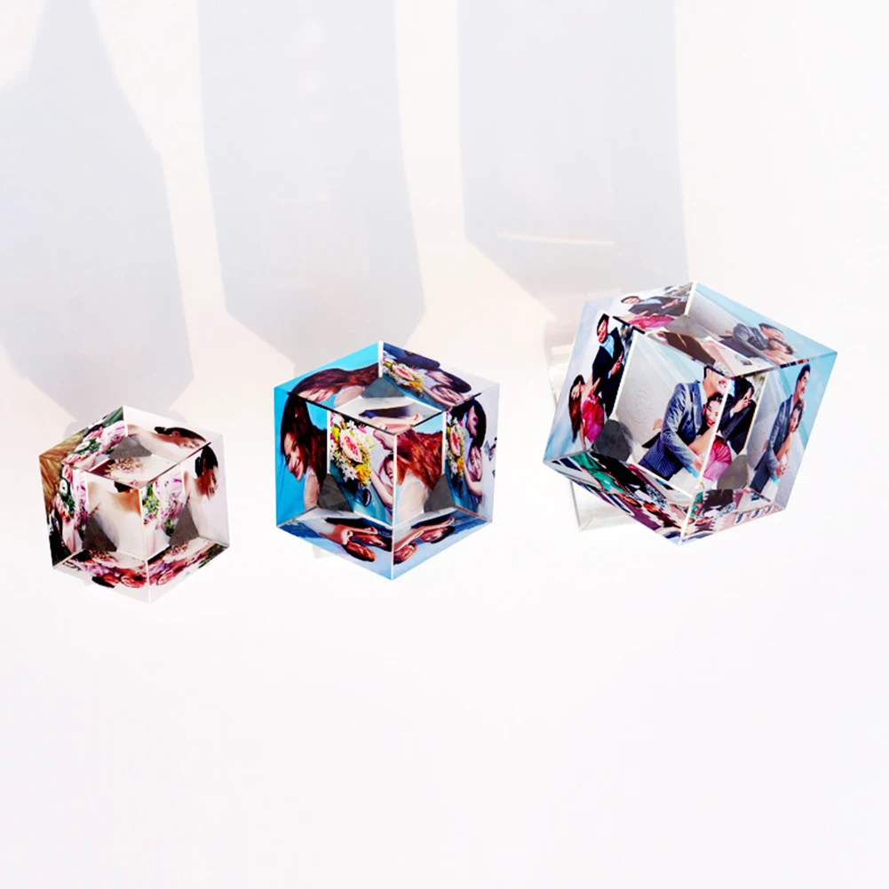 Wedding Gift Crystal Cube Invention Sublimation Blank Photo Crystal Frame Of Heat Transfer Printing