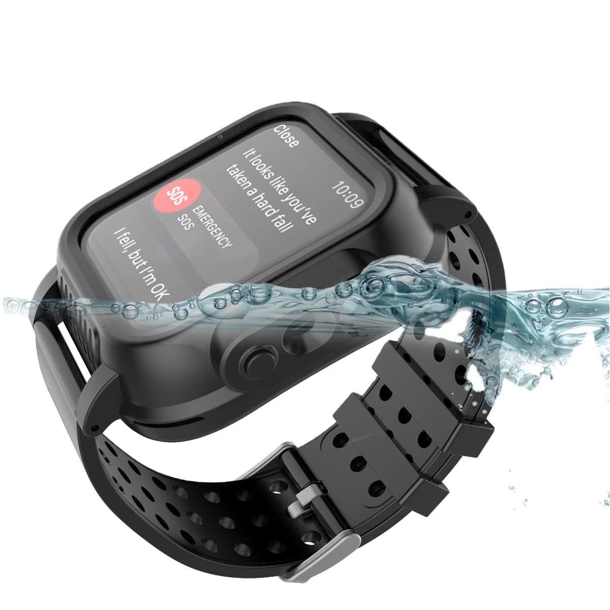 IP68 из водонепроницаемого материала для Apple iWatch серии 3 42 мм противоударный бампер PC корпус часов + резиновый ремешок Ремешок наручных 4 40
