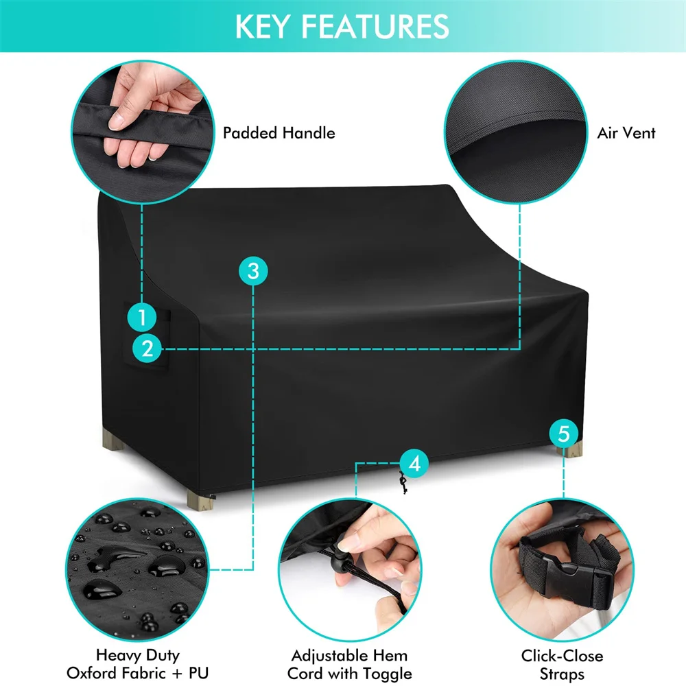 BEELAND Large Lawn Patio Sofa Cover Waterproof Outdoor Couch Cover Outdoor Loveseat Cover