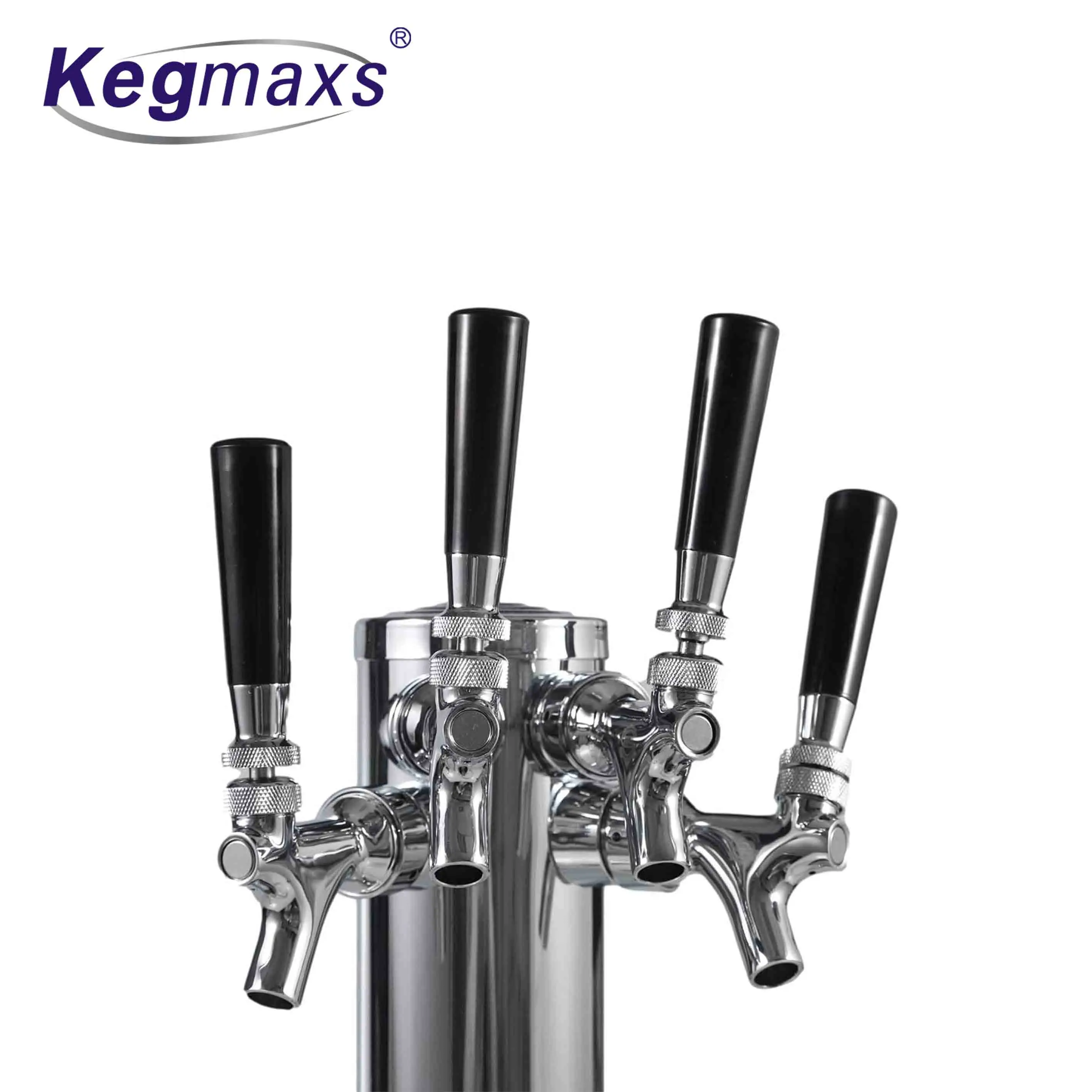 Kegmaxs Four Tap Beer Dispenser Tower 3 inch Beer Kegerator Tower with 4 Faucet for Home Brewing Beer Kegging