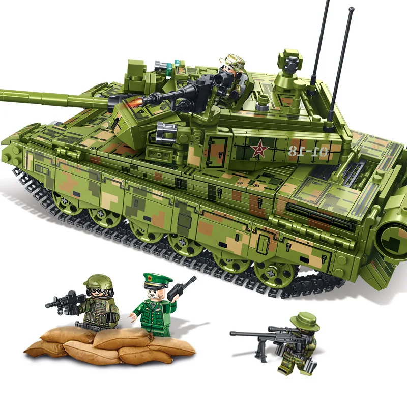 Zhiqu строительный блок Военная серия 99A наземный боевой танк сборка модели напольных игр совместим с игрушками из мелких частиц