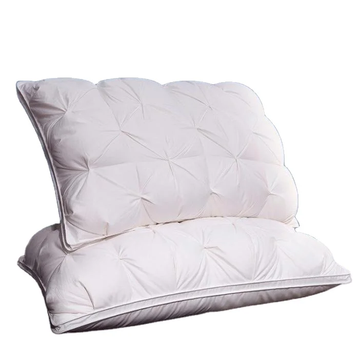 Queen Size Luxury White Duck Down Pillow 750 Fill Power Fluffy and Soft Hotel Feather Pillow for Side Sleepers