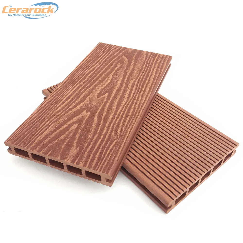 Deep 3D embossing outdoor wpc decking tile for outdoor project
