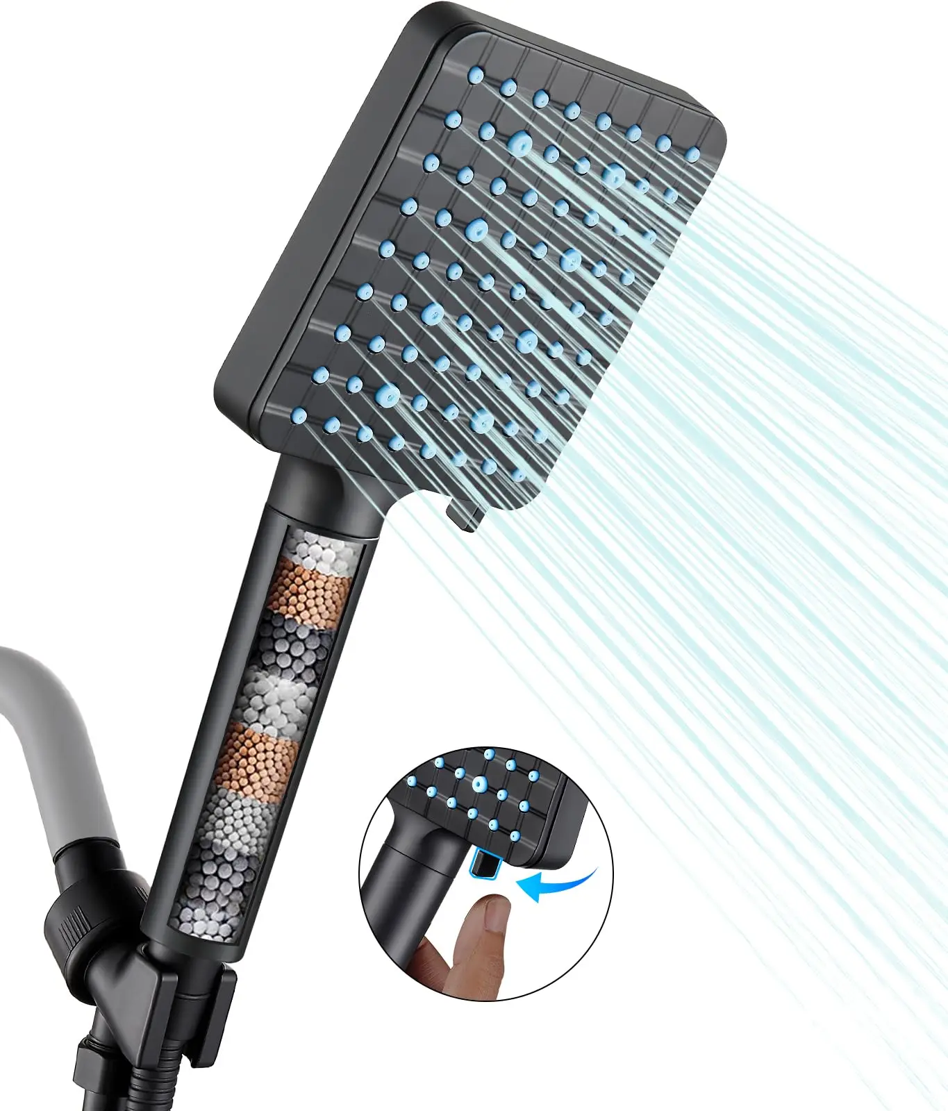 Manufacturer Price High Pressure Filtered Shower Head Handheld 6 Spray Mode Cobbe Filtered Shower Head With Filters