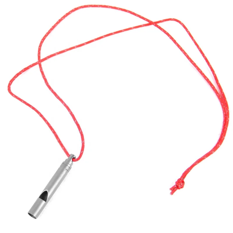Outdoor EDC Survival Tools Camping Hiking Exploring Loud Titanium Whistle with Cord Emergency Hiking Camping Whistle Accessories
