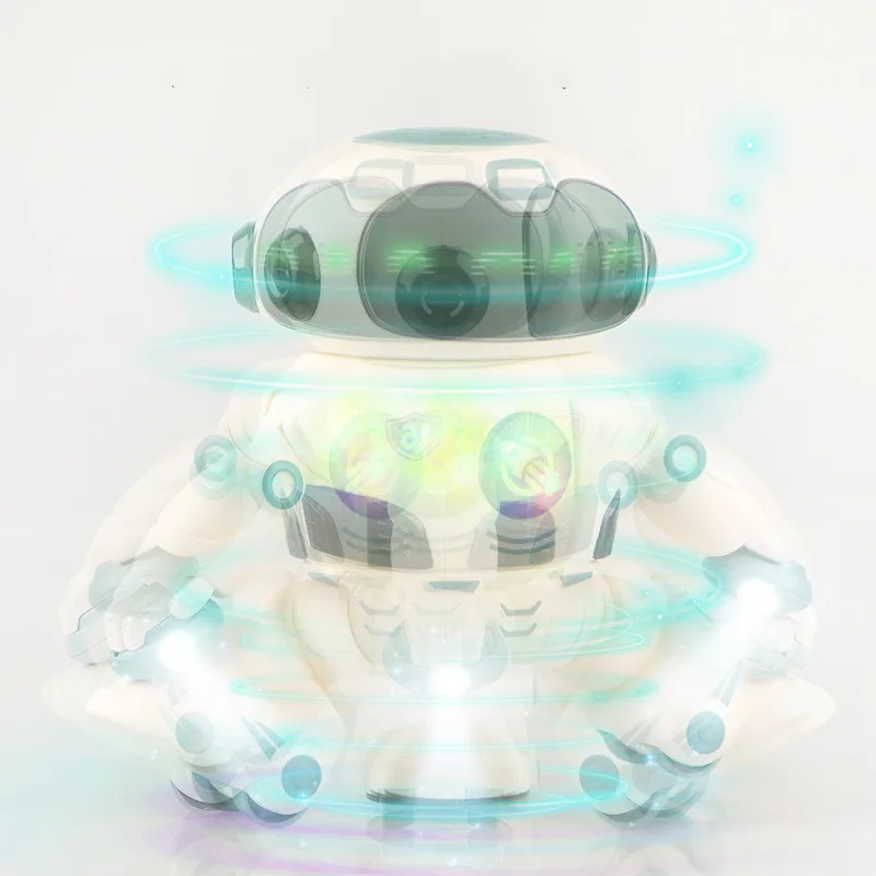 Электрический танцующий робот, многофункциональная детская игрушка с подсветкой и музыкой, интеллектуальное вращение на 360 градусов
