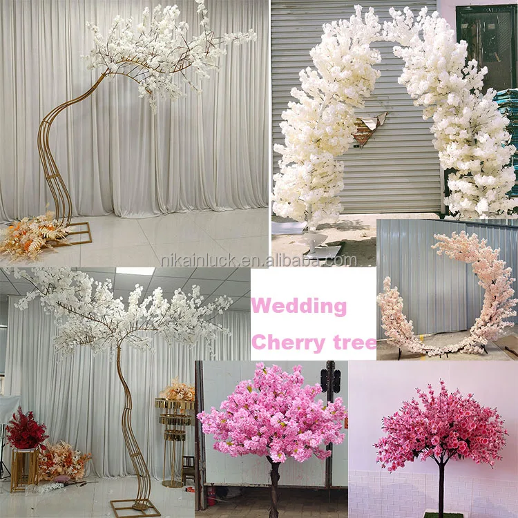 Top Quality Flower Tree Centerpieces Pink Palm Tree With Different Height For Wedding And Events Decoration
