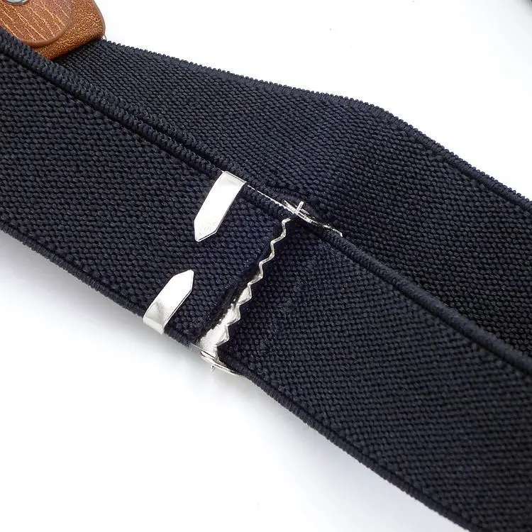 Unisex Children Suspenders 3 Clips 2.5cm wide Clip Straps Adjustable Elastic Back