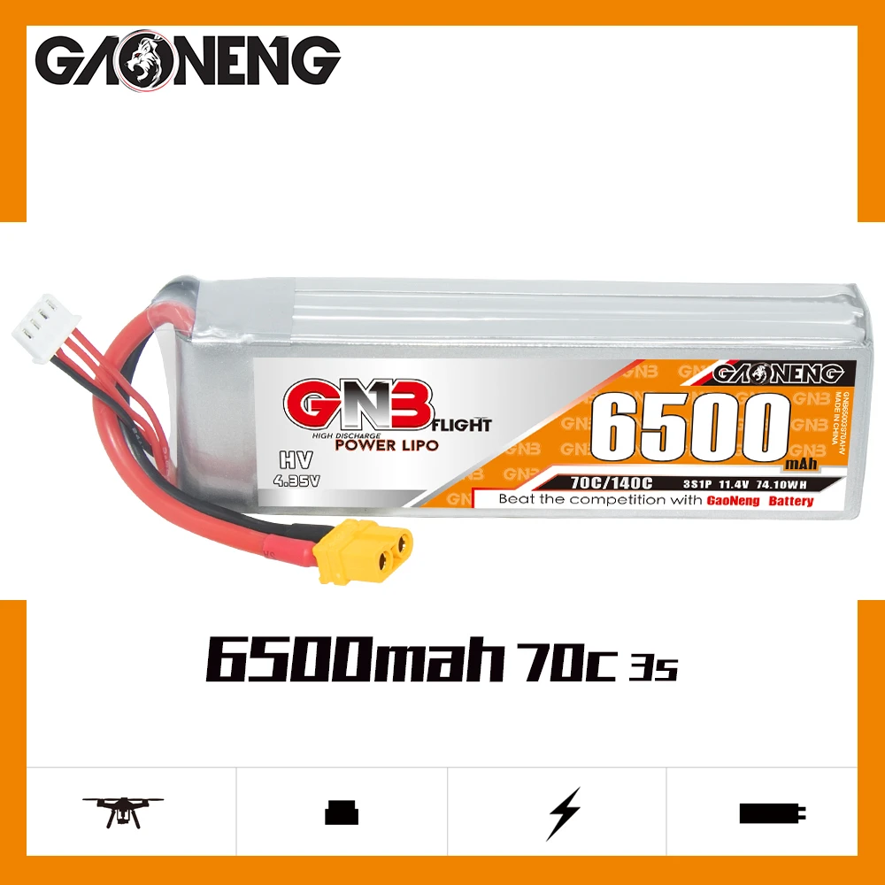 GNB GAONENG 6500 мАч 3S 11 4 в 70C 140C LiHV XT60 RC LiPo аккумулятор Радиоуправляемый автомобиль Дрон радиоуправляемая лодка
