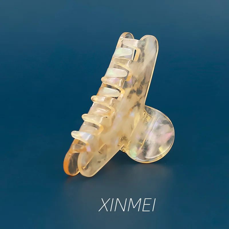 Yiwu Factory Custom Clear Claw заколки для волос аксессуары белый двойной зажим пластиковый ацетатная смола женщин