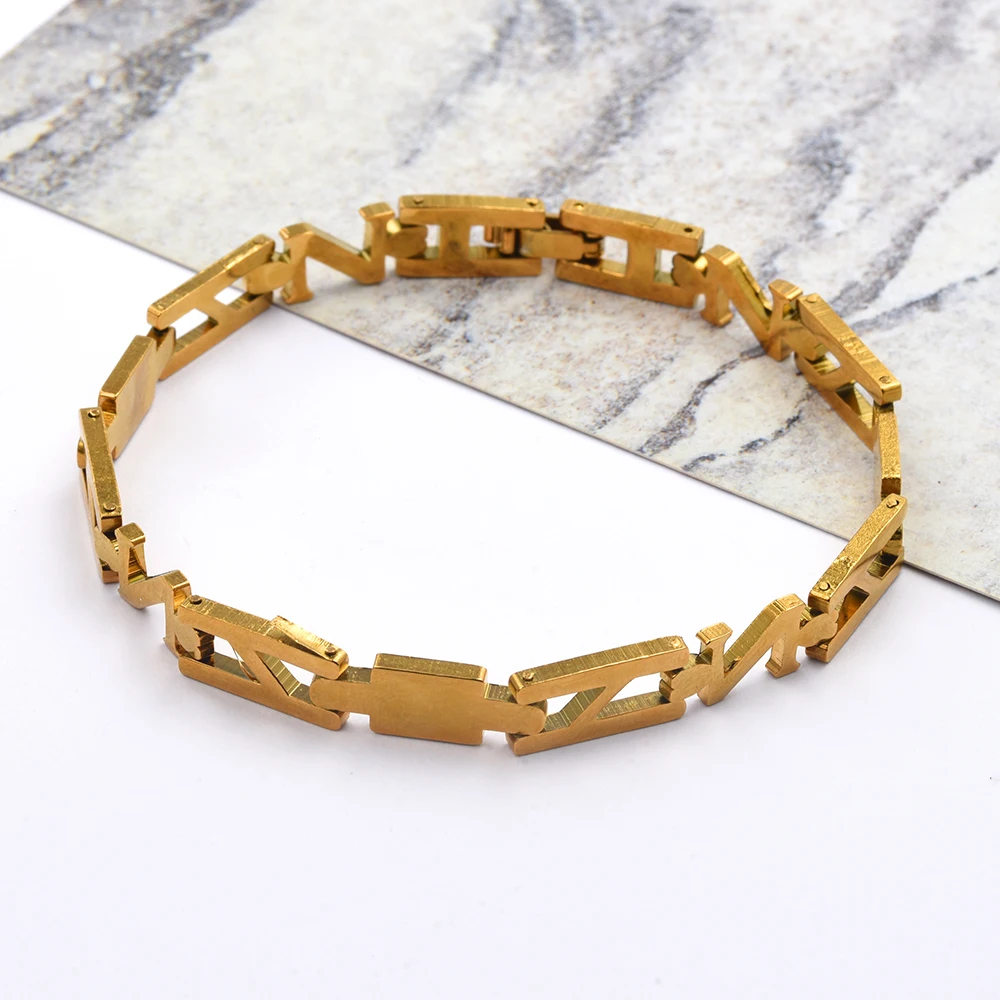 Fashion Design Brass Gold Plated Cuff Bangle Bracelet Women Men Link Chain Jewelry Wholesale Bulk