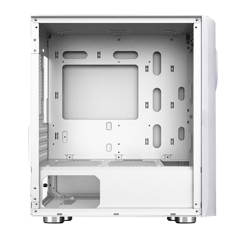 SNOWMAN Amazing Design Gaming Case Computer MATX Mini ITX Mid Tower PC Tempered Glass Plate Chassis White Desktop Cabinet Case