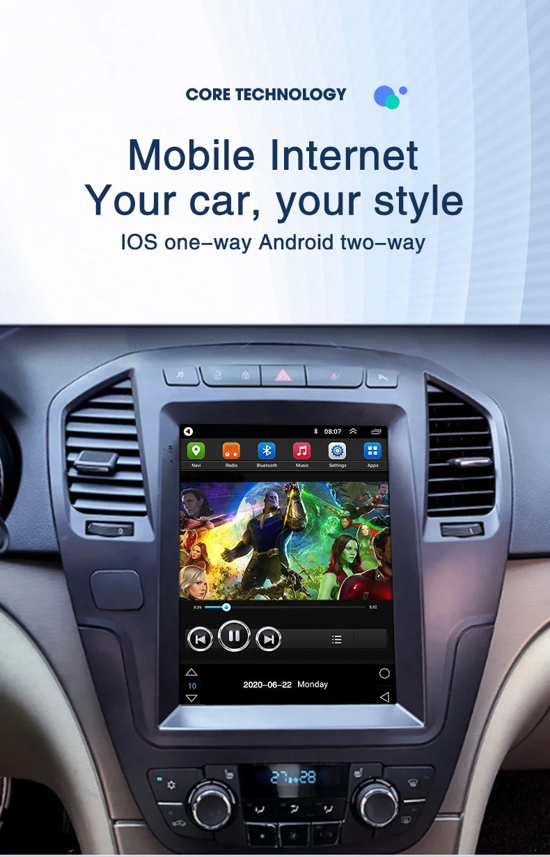 9.7' Vertical style Android 9.0 Car DVD radio GPS PLAYER for OPEL Vauxhall Holden Astra J 2010--2013 navigation 1G 16G