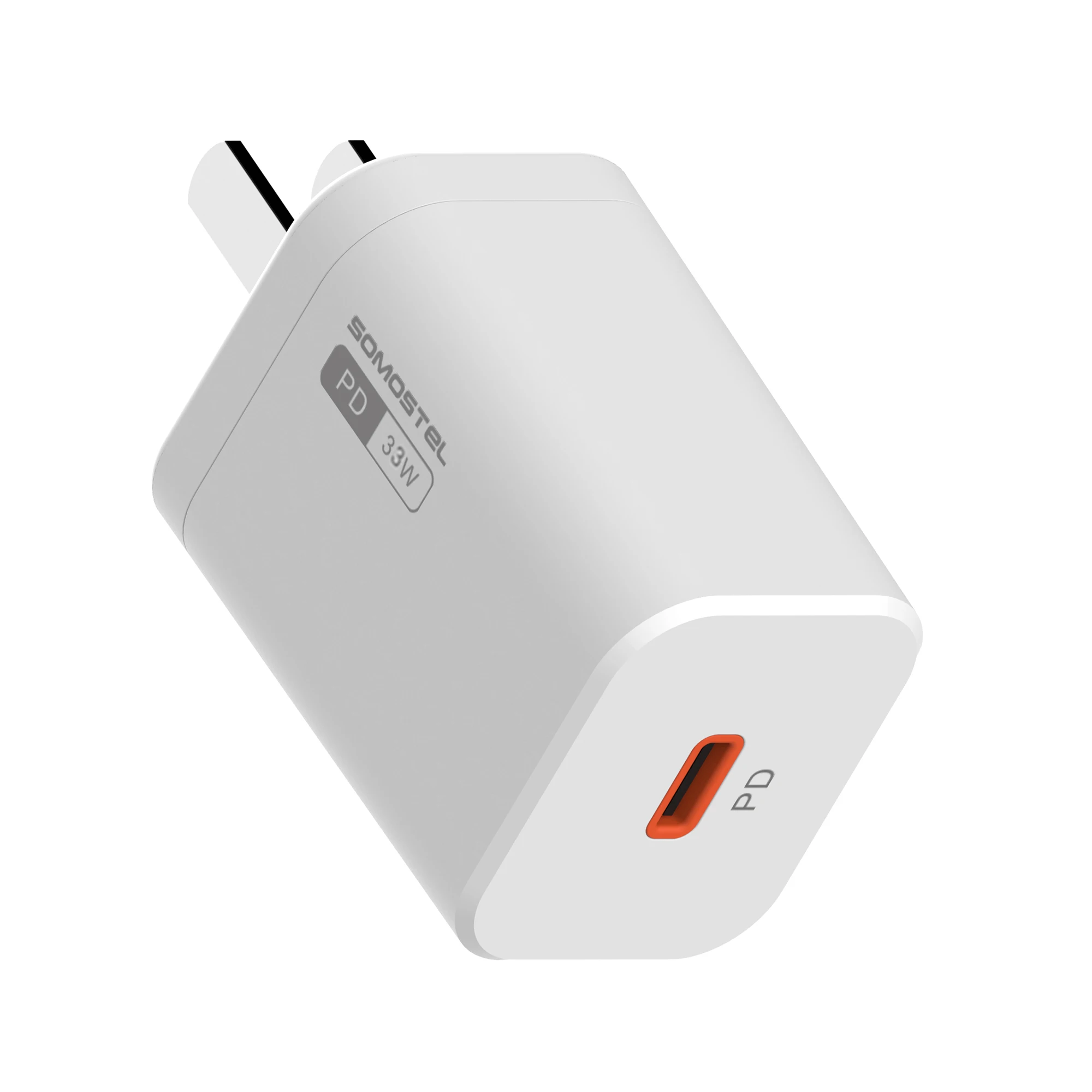 Somostel factory OEM mobile charger 33W PD fast charger durable ABS material type c usb charger with cable C for iPhone / C to C