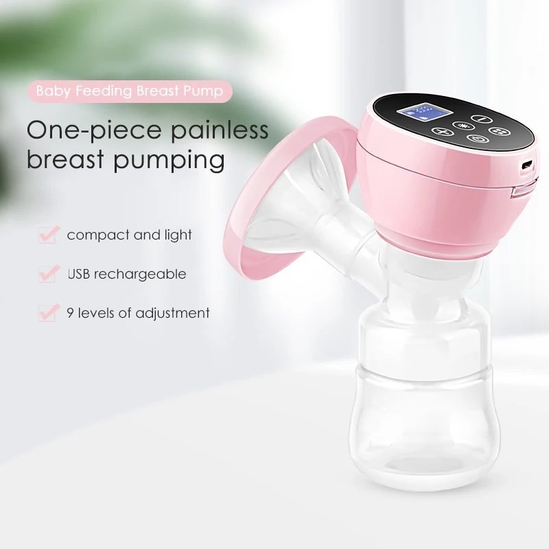 
2021 New Popular Products One piece Painless Breast Pumping USB Rechargeable Compact And Light Baby Feeding Breast Pump 