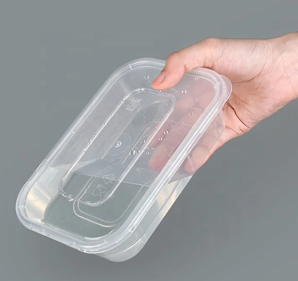 light weight disposable rectangle plastic food container with 500 650 750 and 1000 ml