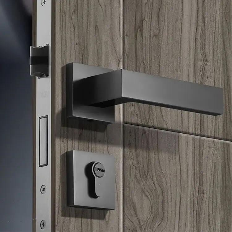 AKADA Hot selling modern door locks handle luxury black Zinc alloy door locks handle