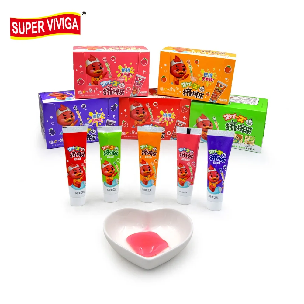 20g toothpaste shape sweet assorted strawberry orange grape fruit jam