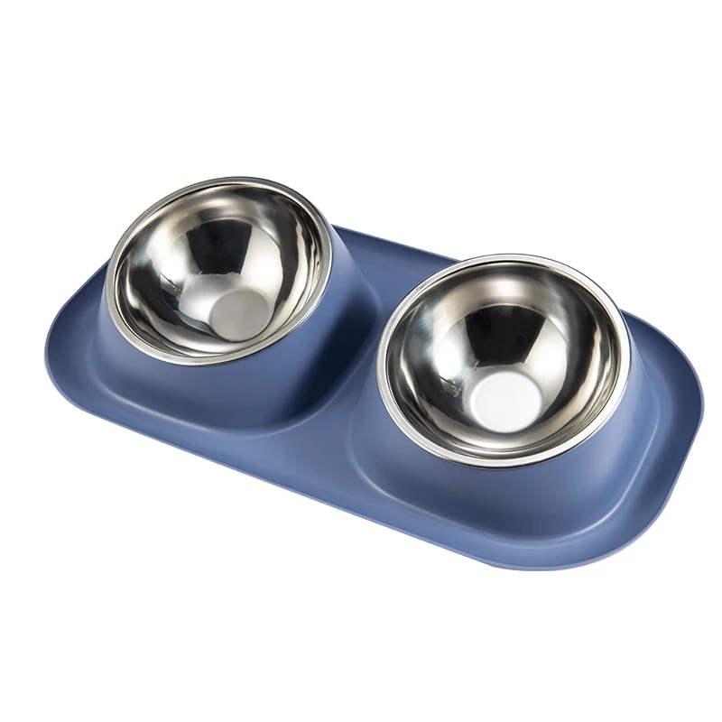 stainless steel bowl Plastic Lightweight Food Water Dish Double Feeding Bowls Pet Feeder for Cats and Dogs stainless steel bowl