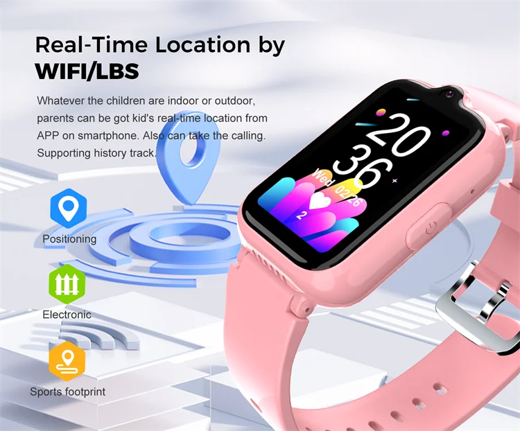 Valdus Kids Security Smart Watch Long Battery Life IP67 HD Camera 4G Video SOS Call Real Time Location Wifi LBS LT41