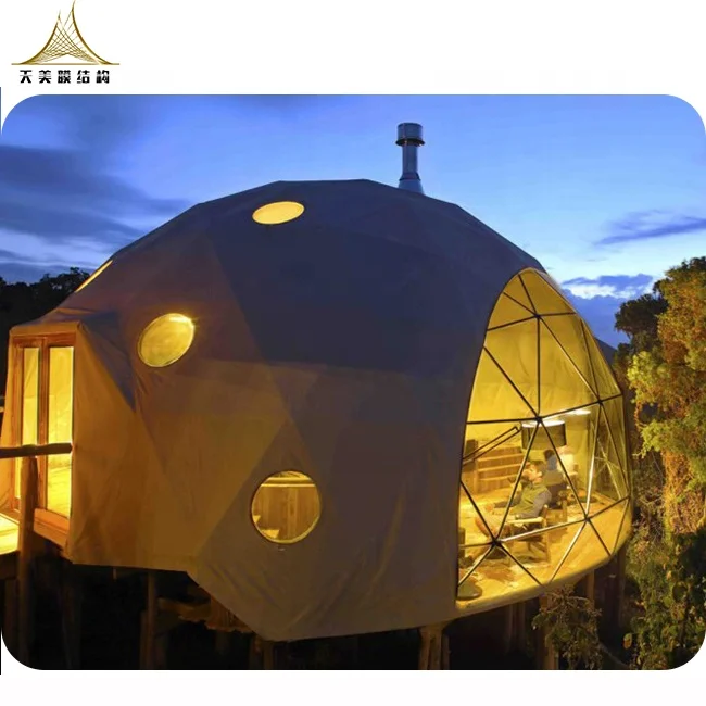 Unique luxury eco hotel 6m glamping geodesic pc dome tent
