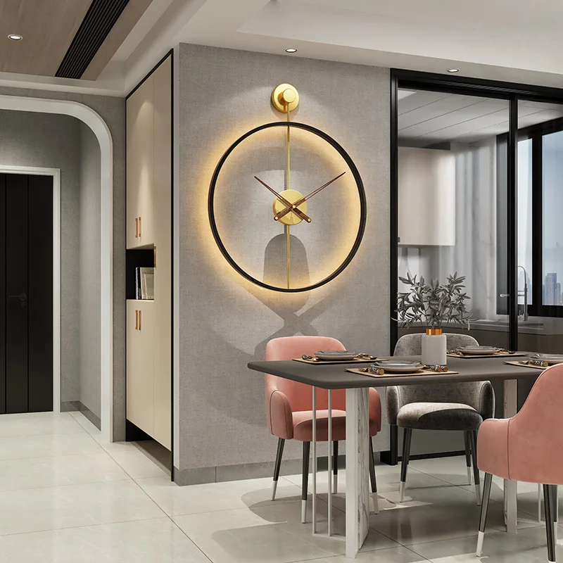 Indoor Rechargeable Living Room Bedroom Bedside Wall Sconce Nordic Round Luxury Hotel Wall Light Modern Clock Led Wall Lamps
