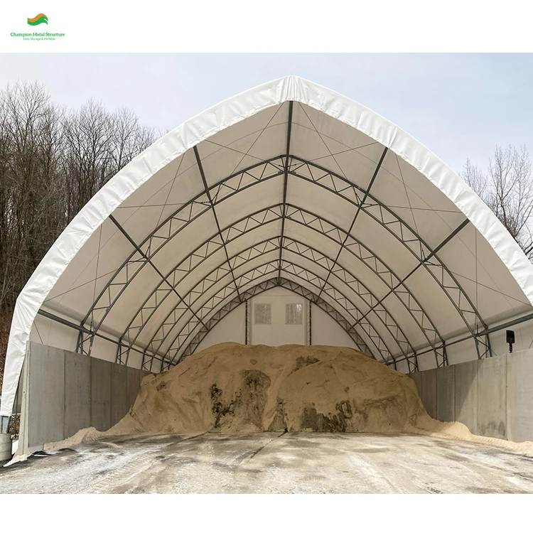 Купольная тканевая палатка 40x60 м, ветровая нагрузка 120 км/ч, Снежная нагрузка 0.4 кН/м², устойчивый к атмосферным воздействиям, наружный склад для хранения оборудования