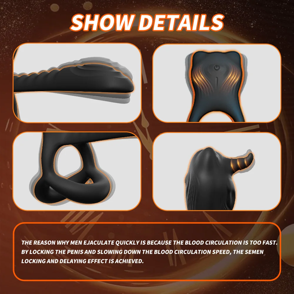 Factory wholesale lock ring male vibration anti-shoot delay ring wireless remote control adult products cock ring