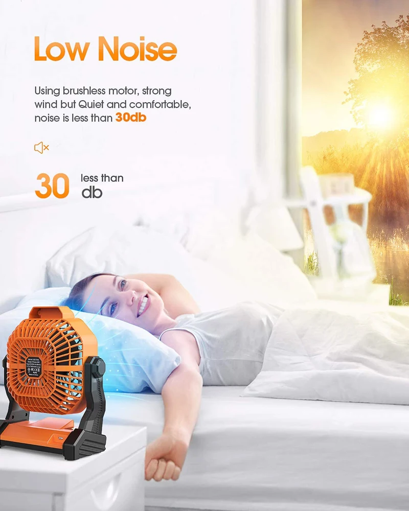 Portable Camping fan LED lantern Ceiling Fans USB Rechargeable Lamp with Hanging Hook Outdoor Bedroom Home Travel equipment