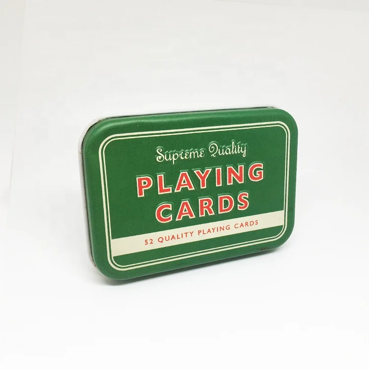 Custom Design Metal Can Tin Box for Playing Card Printing Bridge Poker Size US Saudi Kuwait Paper Plastic Poker Cards