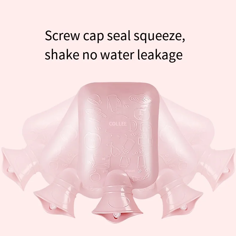 Lesheros Factory Wholesale Custom 500ml 1L 1.5L Reusable Hot Water Bottle Rubber PVC Hot Water Bag