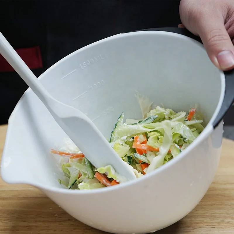
Hot Selling Nesting Design 3 Pieces Kitchen Plastic Salad Mixing Bowl Set with Soft Grip 