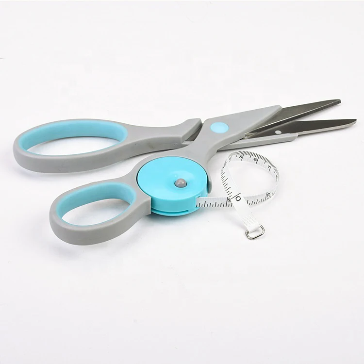 Professional Dressmaking Sewing Scissors With Tape Color Plastic Handle Craft Tailor Scissors