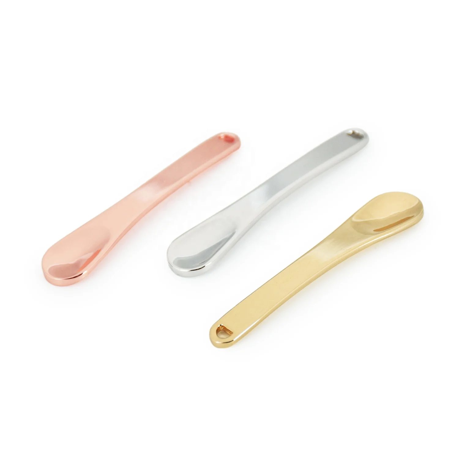 GRS Zinc alloy skincare scoop cosmetics metal face spatula applicator mini eye cream metal spoon