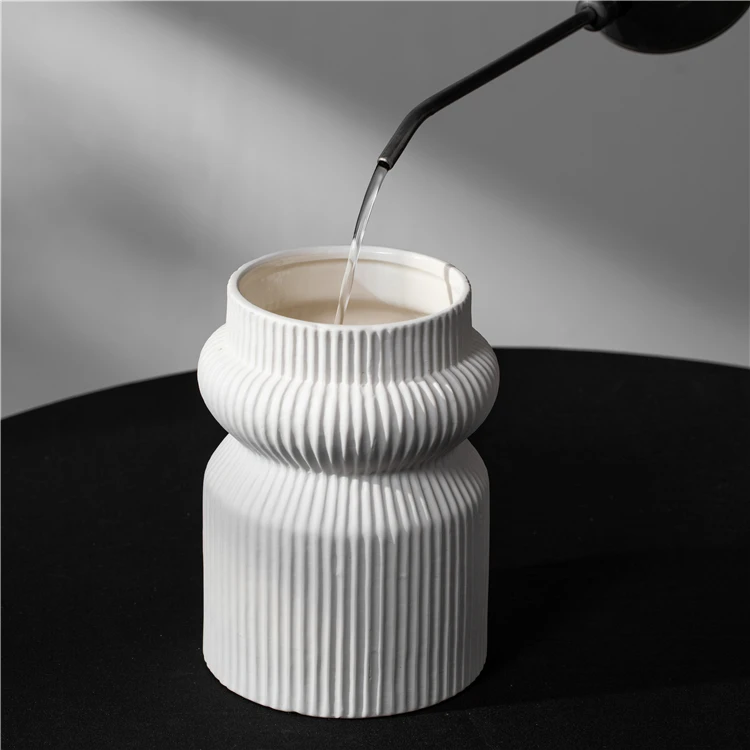 Wedding Centerpiece Decorative White Minimalist Vase Ceramic Nordic Flower Vases For Home Decoration