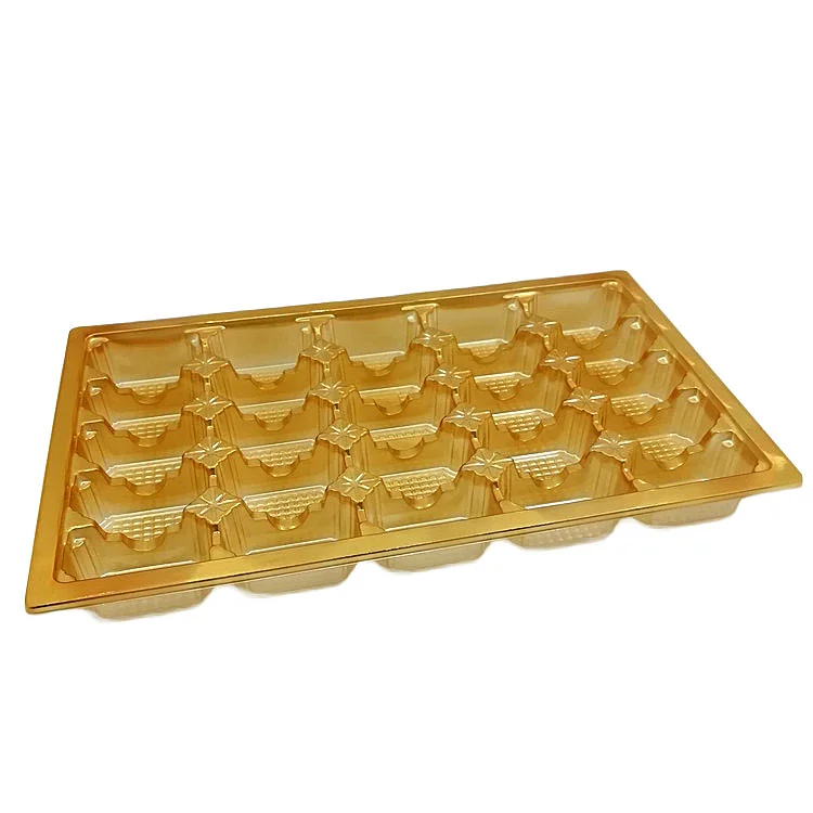 6 12 16 24 Cavities Gold Insert Tray PET Material Plastic Dates Inner Tray ACCEPT CUSTOM