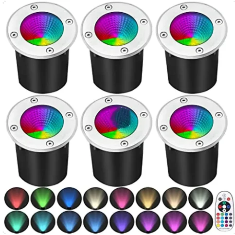 Durlite Outdoor Waterproof 12V Garden InGround Lamp Color Changing IP67 for Lawn Path Step Yard 12W RGBW LED Underground Light