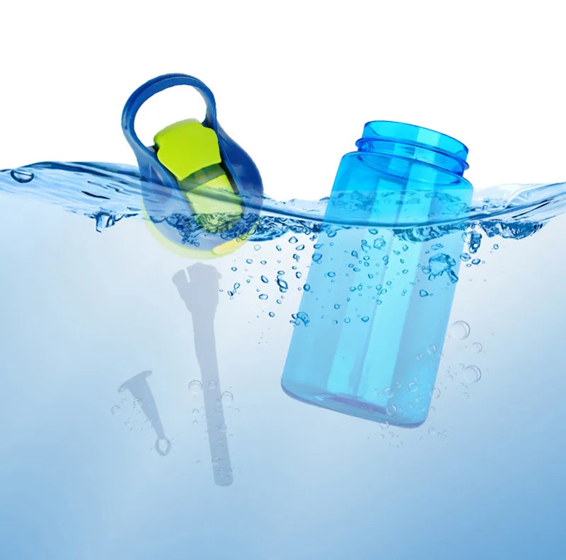 New 500ml Bpa Free kids Clear Plastic Water Bottle With Straw Drinking Children Drink School Cute Giant Water Bottle For Kids