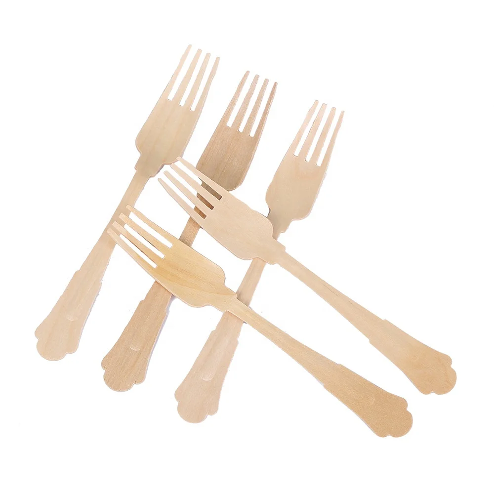 Biodegradable Disposable Wooden Flatware Fork Knife Biodegradable Bamboo Cutlery Travel Tableware Set