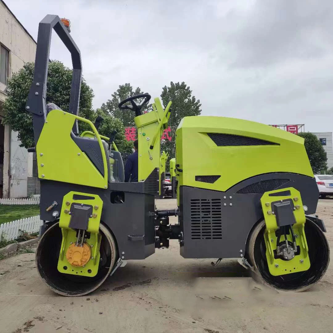 1 ton asphalt vibratory double drum roller remote control double drum trench road roller weight of road roller