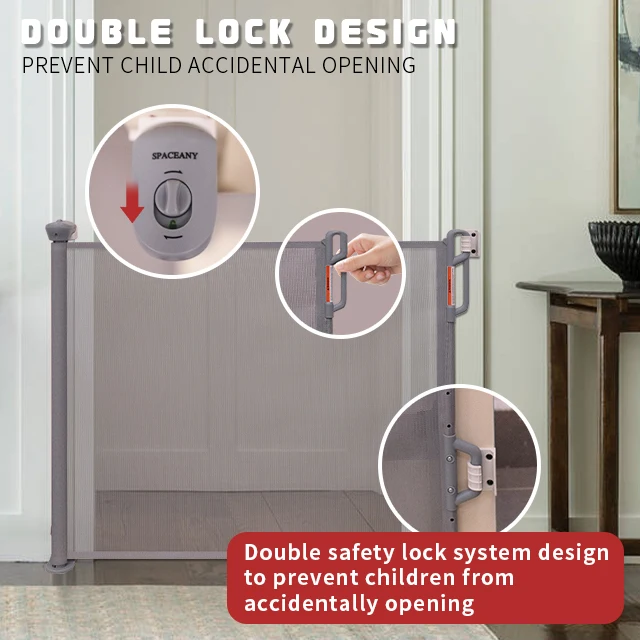 Baby Safety Gate Retractable Baby Gate Customized Retractable Stair Safety Baby Gate