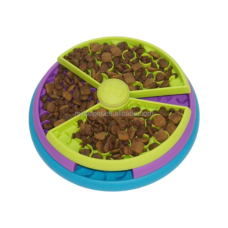 Pet Three Layer Slow Food Bowl Puzzle Rotary Feeder Anti Choke Bowl Healthy Eating Supplies