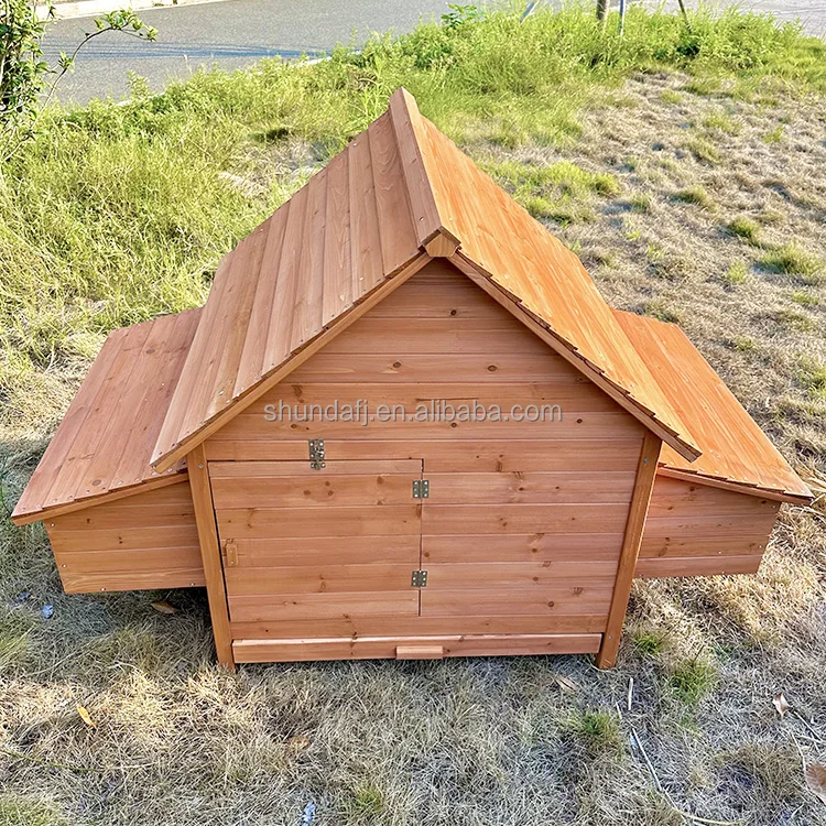 SDC002XL-D Easy Cleaning Wooden Chicken Coops hen house cage with Large Run Poultry Farm