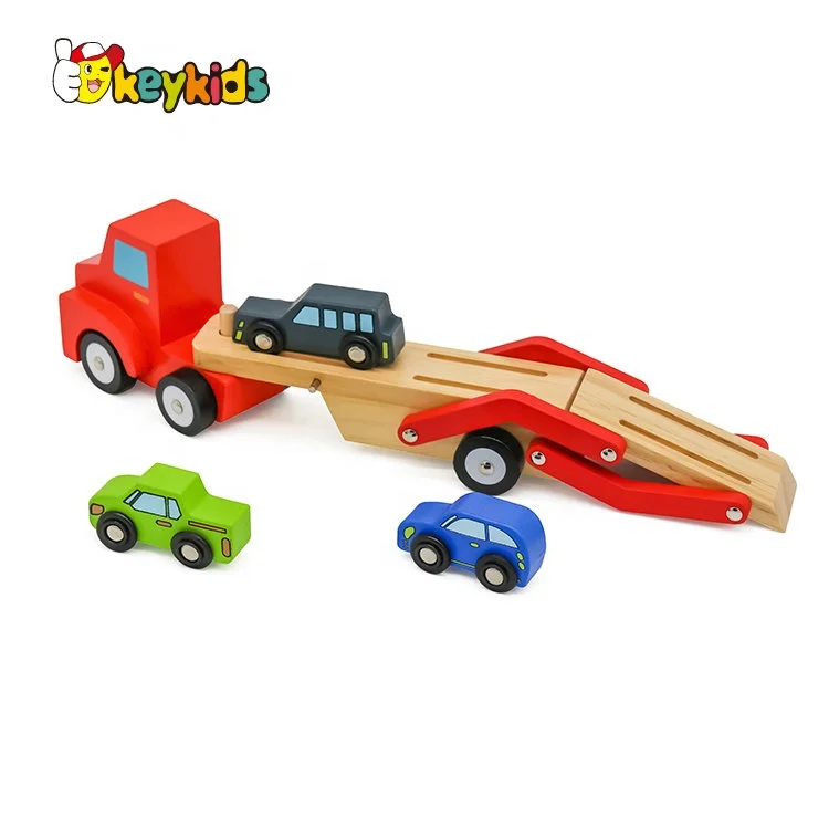 high quality mini wooden transport car carrier truck toy for kids W04A428