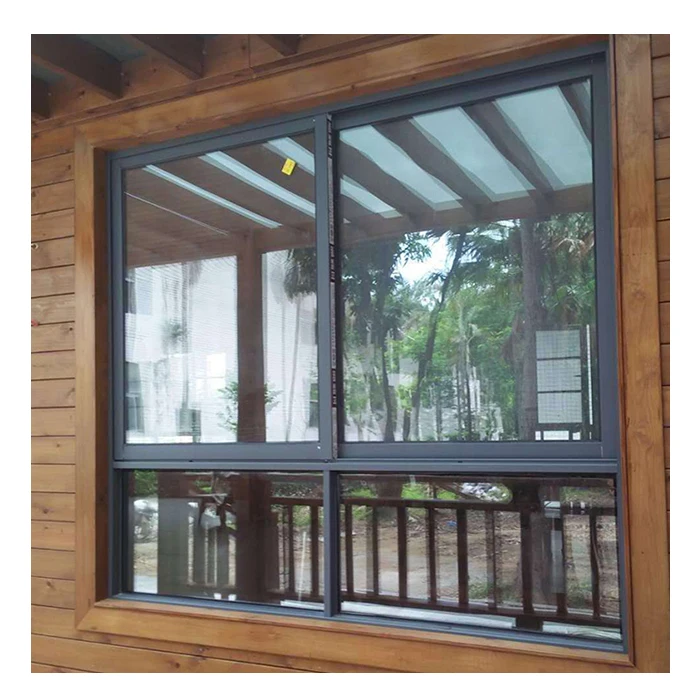 Modern Design Balcony Aluminum Alloy Frame Powder Coating Surface Color Glass  Louver Windows Metal Sliding Window