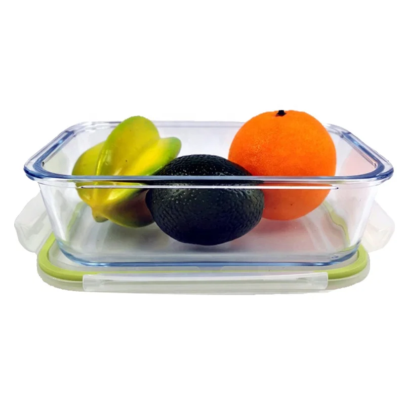 Lock Lid Tempered Glass Food Container For Microwave Oven Bowl Set Glass Kitchenware